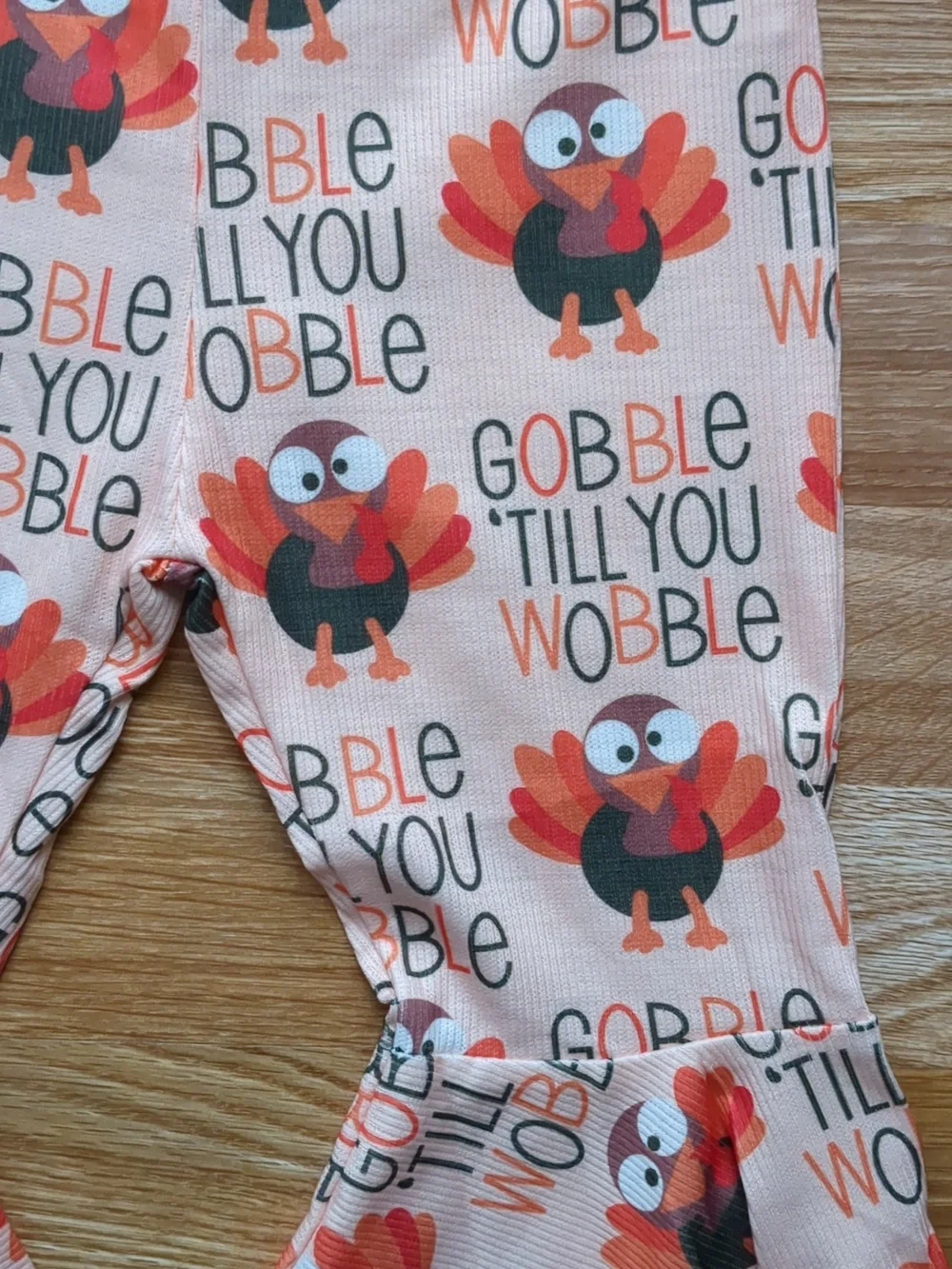 Girls Toddler Thanksgiving Gobble Till You Wobble Turkey Ruffle Romper, Size 2